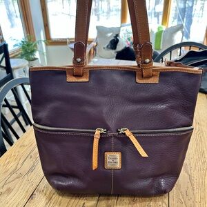 Dooney & Bourke Purple Leather Tote Bag